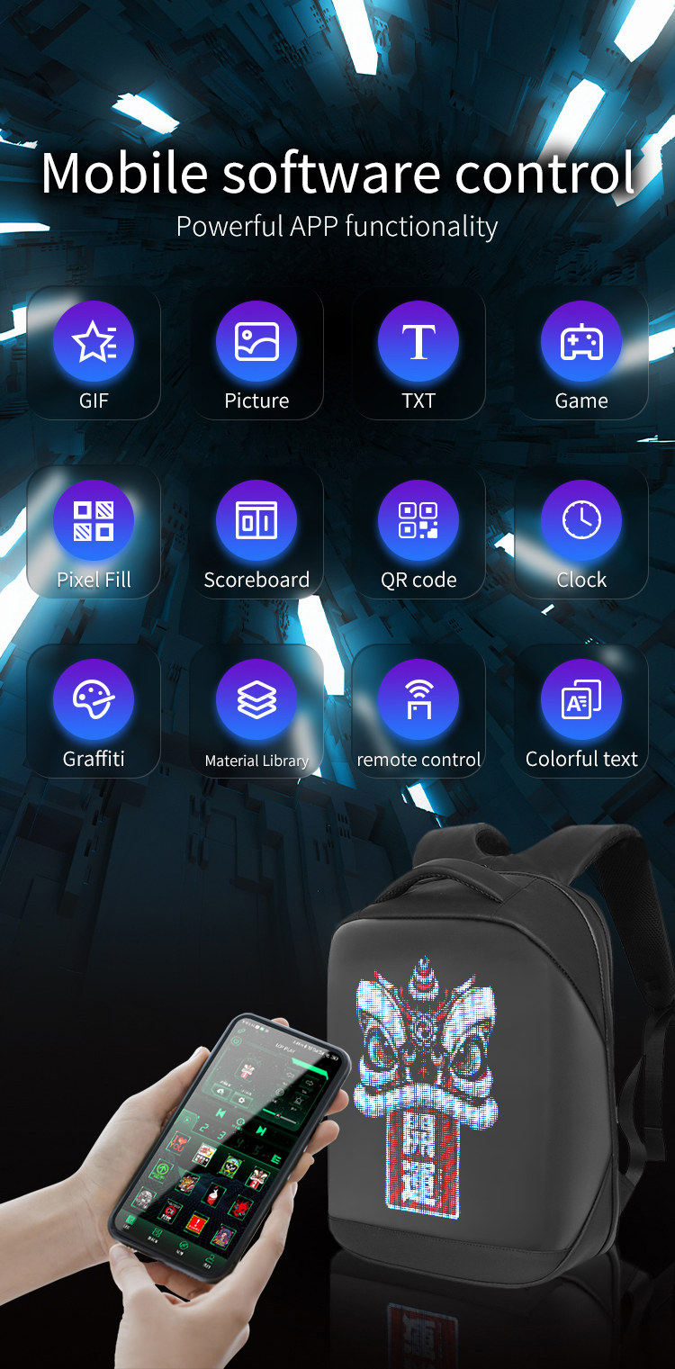 LOY T3 HD LED Advertising Backpack 96x128 HD Screen