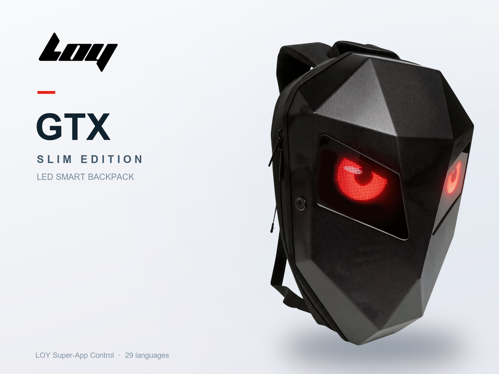 LOY GTX SLIM EDITION LED Motorcycle Backpack - Dual 48x48 Screen